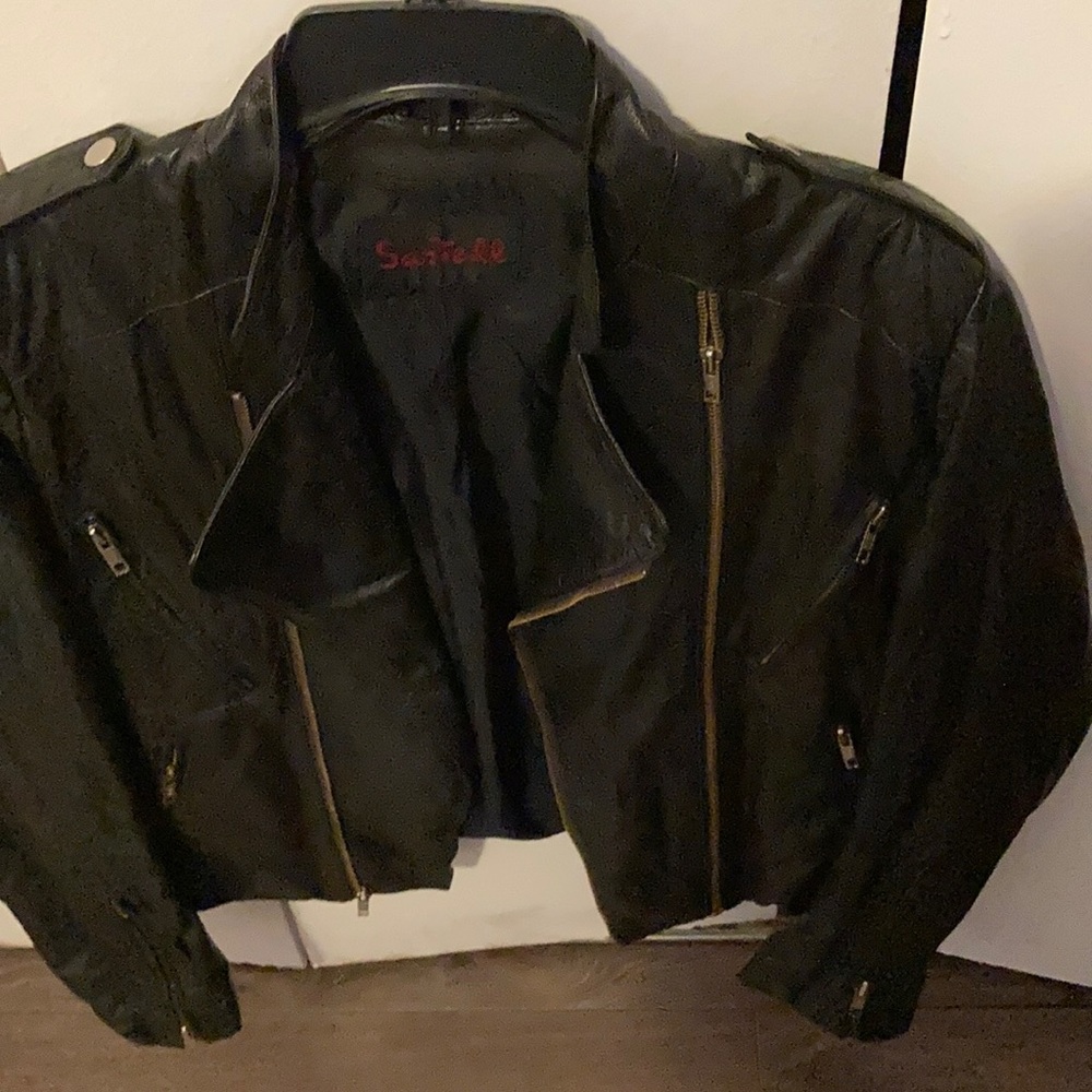 Black leather jacket